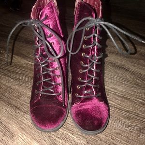 Velvet ankle boots